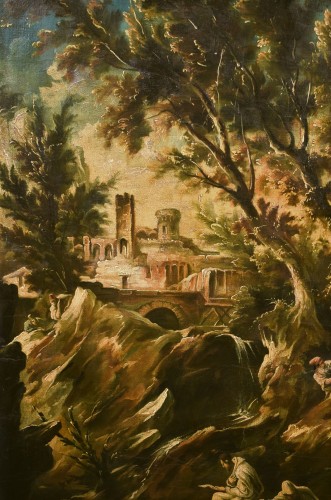 Paysage fantastique - attribué à Alessandro Magnasco - (1667 - 1749) - Romano Ischia